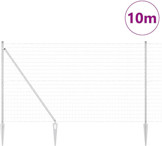 vidaXL Drahtgeflecht Stacheldraht Verzinkt Silber 1.5x10m