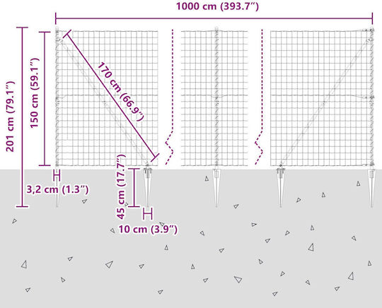 vidaXL Drahtgeflecht Stacheldraht Verzinkt Silber 1.5x10m