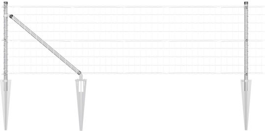 vidaXL Galvanized Concertina Wire Fencing Set Silver 0.6x25m