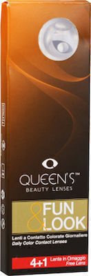 Queen's Fun & Look 5 Ημερήσιοι Έγχρωμοι Χωρίς Διοπτρία Φακοί Επαφής Cat Eye Yellow