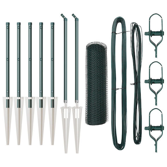 vidaXL Draht für Gartenzaun aus Stahl 50x3.2x80cm 7Stück Green