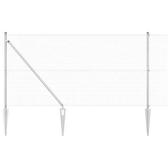 vidaXL Zaunpfosten Draht für Gartenzaun aus Stahl 100cm 1Stück Silver