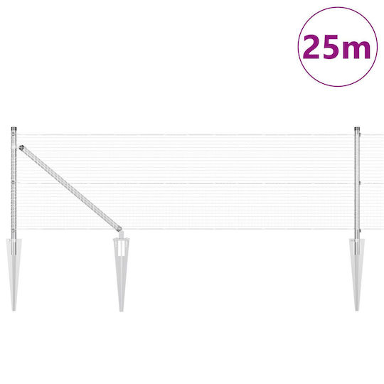 vidaXL Garden Fence Wire Steel 50 cm Silver