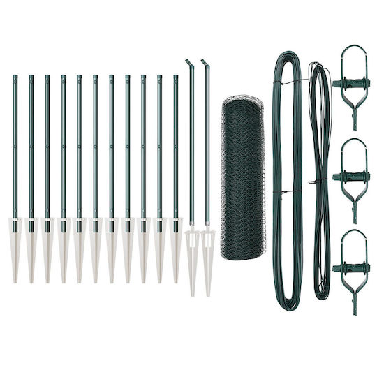 vidaXL Zaun Draht für Gartenzaun aus Metall 1Stück Green