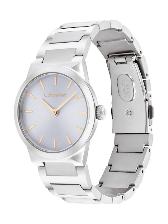 Calvin Klein Γυναικείο Ρολόι 32mm Μπαταρίας με Ασημί Μεταλλικό Μπρασελέ