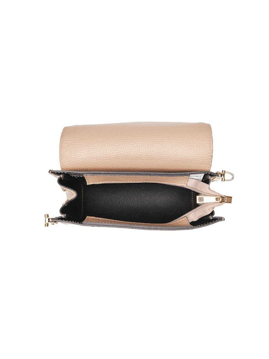 Leder Damentasche Schultertasche Taupe