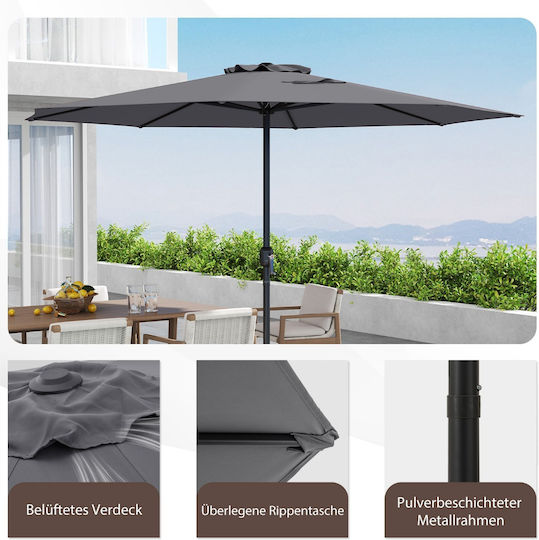 Umbrelă Rotundă Metalică Roz Φ3.6m