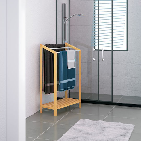 Casaria Single Wall-Mounted Bathroom Rail ​85x85cm Silver