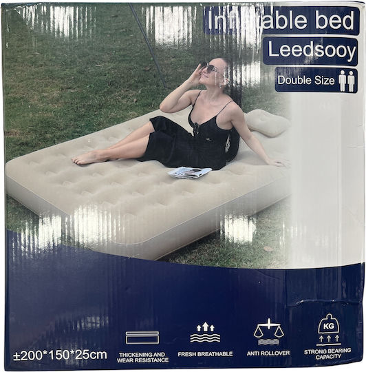 Aufblasbares Camping-Luftmatratze Doppel 200x150x25cm Graue