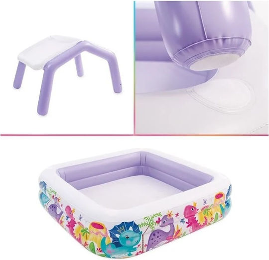 Piscină Pentru Copii Pătrată 295lt Gonflabilă 157x157x122cm Violet