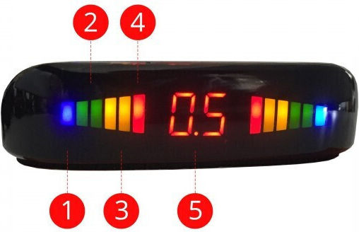 Einparts Car Parking System with Screen and 4 Sensors 22mm in Gray Color