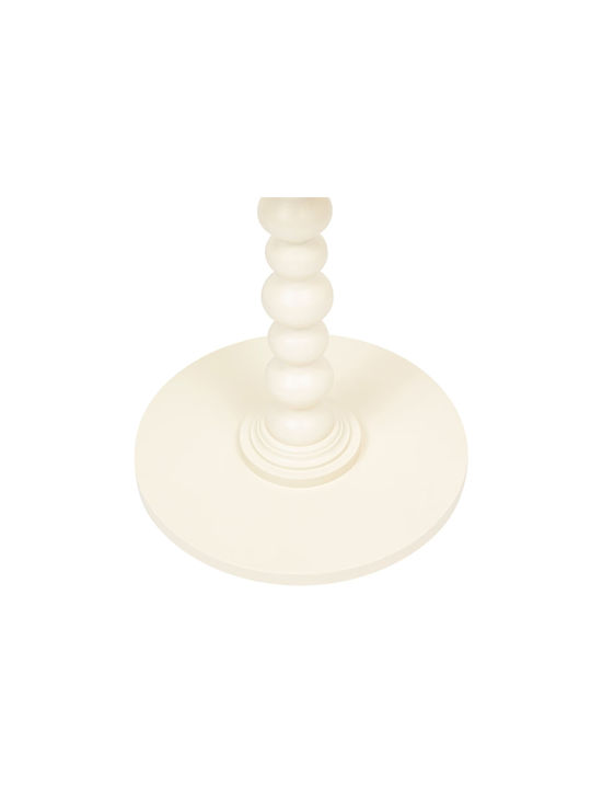 Round Side Table Alix Made of Solid Wood Ivory 38x38x50 cm
