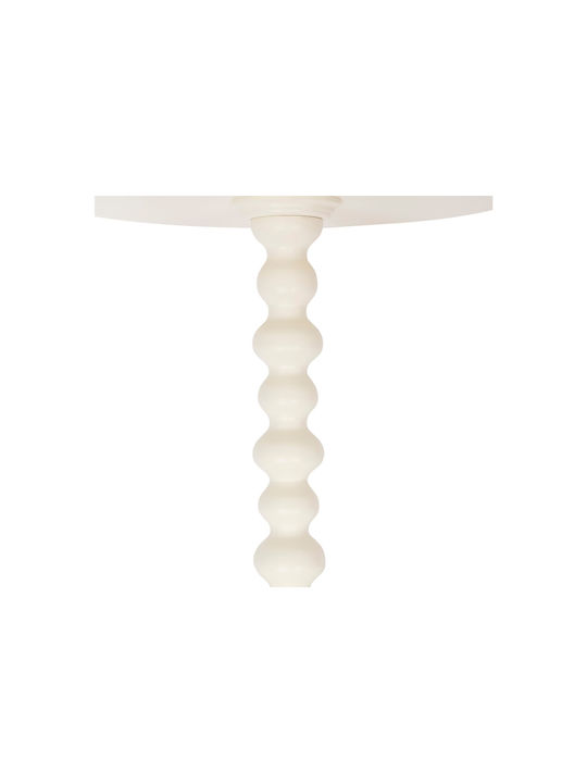 Round Side Table Alix Made of Solid Wood Ivory 38x38x50 cm
