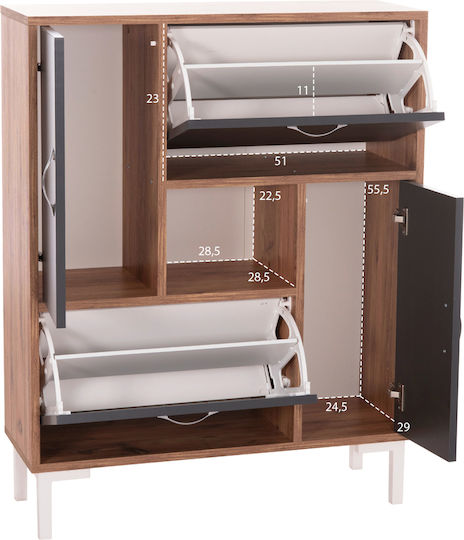 Holz Schuhschrank Medy 85x30x108.5cm