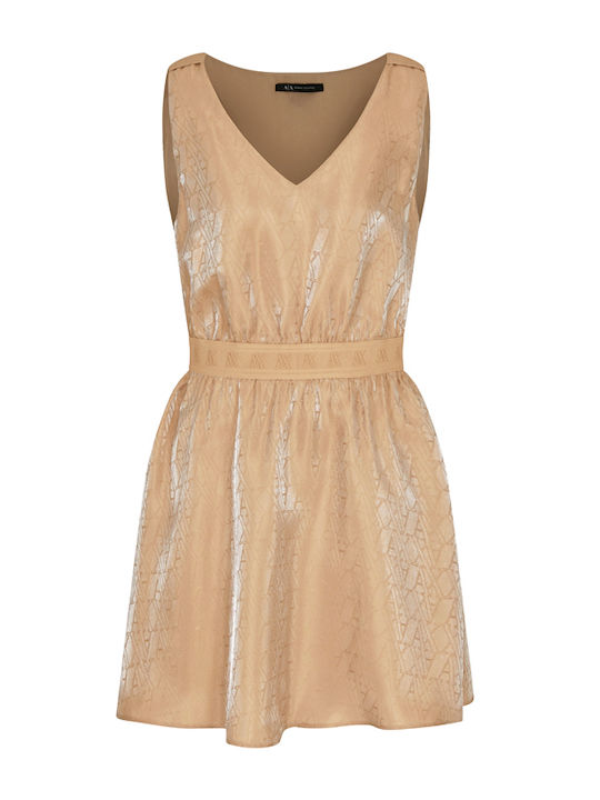 Sommer Mini Abendkleid Beige