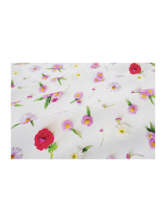 Tablecloth Stain Resistant Set 2pcs Daisies 463 White-pink 140x140cm