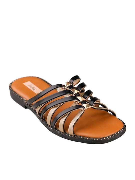 Women's Flat Sandals in Black Color