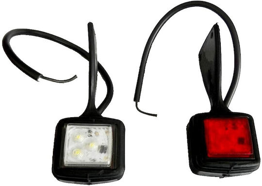 Lumină de poziție laterală pandantiv 6 LED SMD roșu-alb 12v24v multi-voltaj tip claxon Horpol