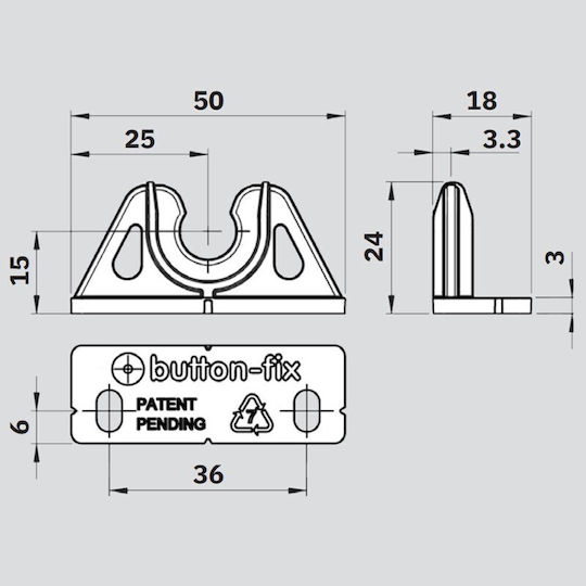 Hidden Fastening System Panels Stands Furniture Bodies Button-fix Type 2 Pack 20 Pieces