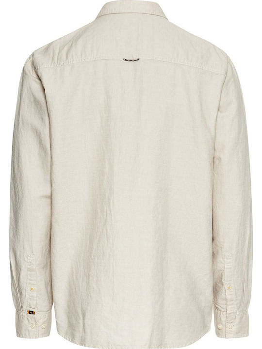 Long-sleeved Linen Shirt Beige