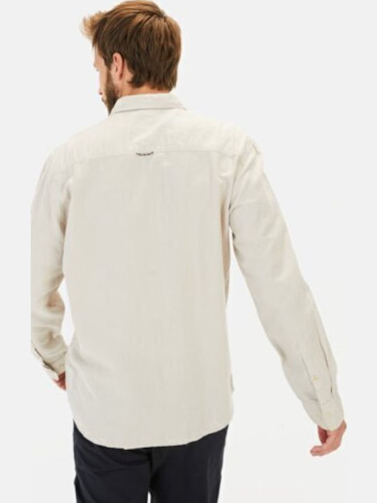 Long-sleeved Linen Shirt Beige