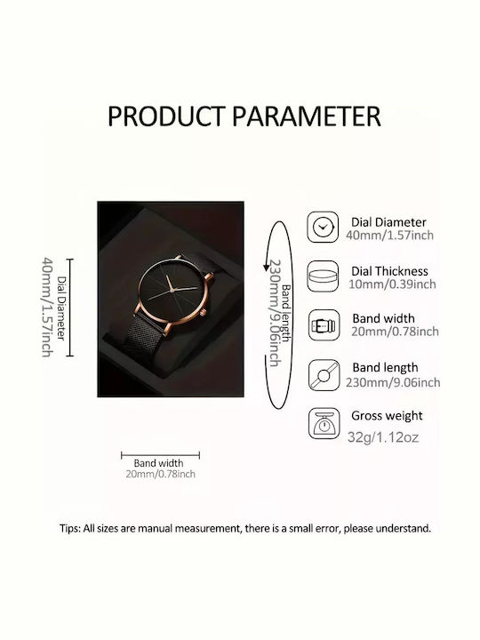 Damen Uhr mit Schwarz Kautschukarmband