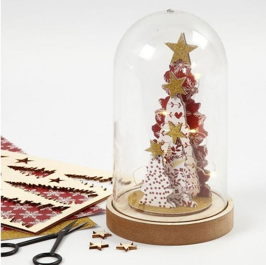 Plexiglas-Kuppel mit Holzsockel 18x11cm