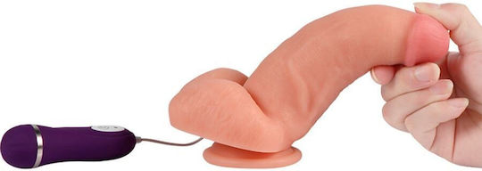 Shequ Red Eagle Realistic Vibrator with Remote Control 17cm Flesh