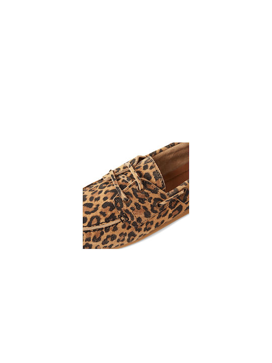 Leather Women's Loafers in Brown Color