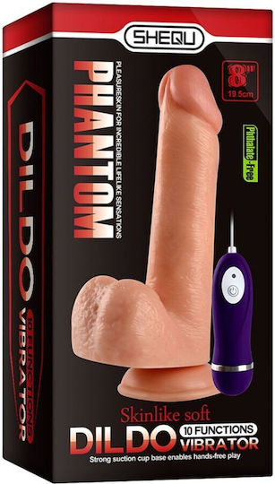 Shequ Adam Ρεαλιστικός Δονητής με Remote Control 21cm Flesh