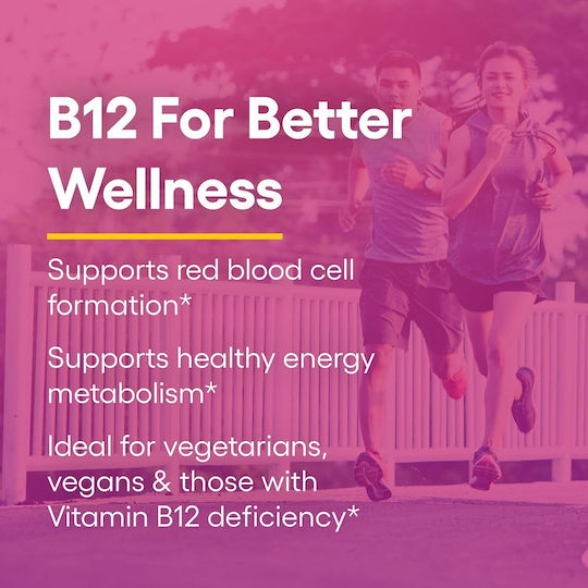 Natural Factors Βιταμίνη B12 για την Υγεία του Νευρικού Συστήματος 1000mg Κεράσι 90 ταμπλέτες