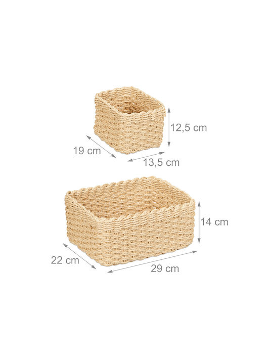 Relaxdays Storage Basket Wicker Brown 3pcs