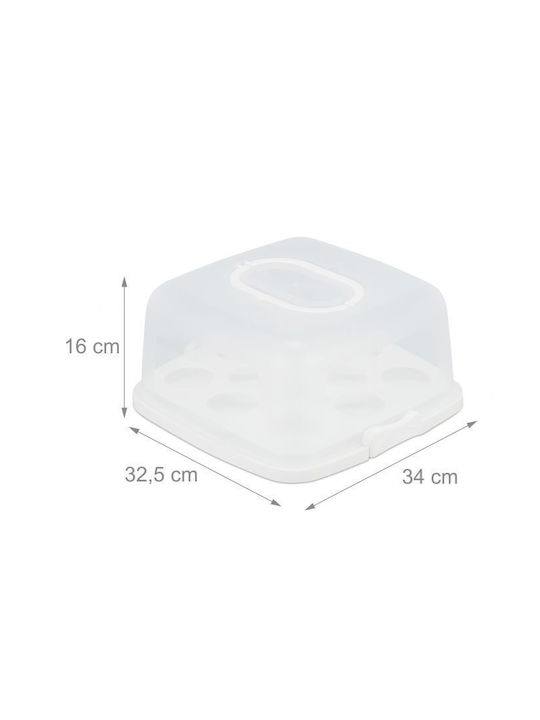 Relaxdays Tortieră Plastic Transparent 16x34x32.5buc