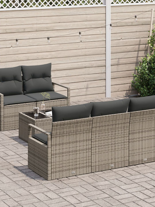 Zweisitziges Sofa Außenbereich Rattan mit Kissen 55x55x37cm
