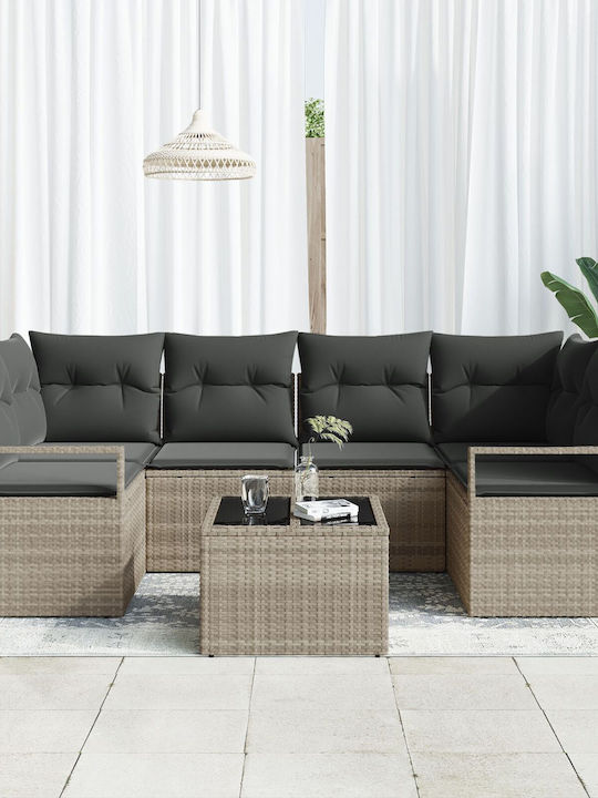 Zweisitziges Sofa Außenbereich Rattan mit Kissen 55x55x37cm