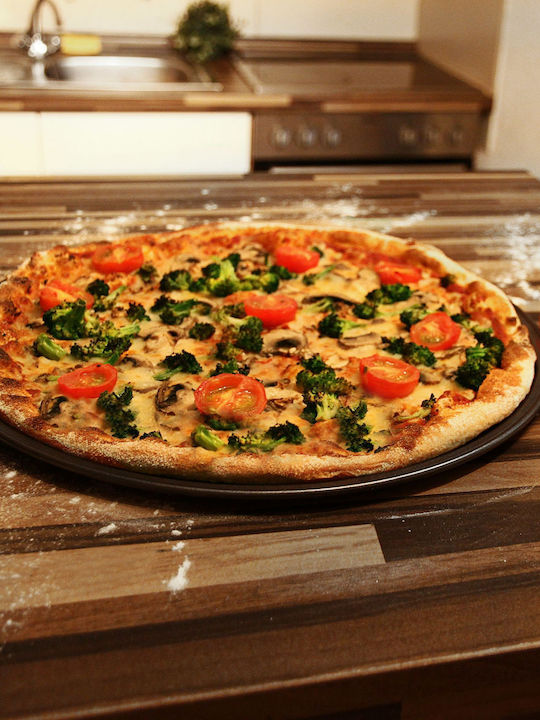 Relaxdays Stainless Steel Pizza Baking Pan with Non-stick Coating