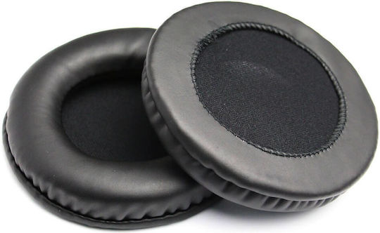 Set 2 Perne Universale Rotunde Edman pentru Căști din Piele Sintetică 70 Mm Negru
