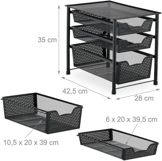 Relaxdays Suport De Masă 35x28x42,5 Cm Negru
