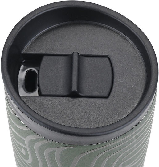 Estia Travel Mug Save The Aegean Glass Thermos Stainless Steel BPA Free 350ml Olive Flow