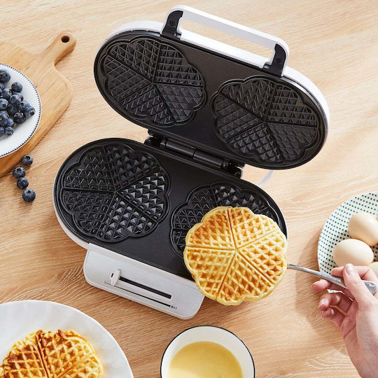 Monzana Waffle Maker for Heart Waffles 2 Waffle Slots 1200W