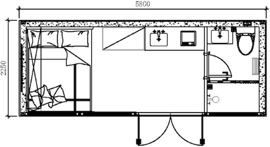 Apple Cabin Capsule House 13m2 1 Bedroom