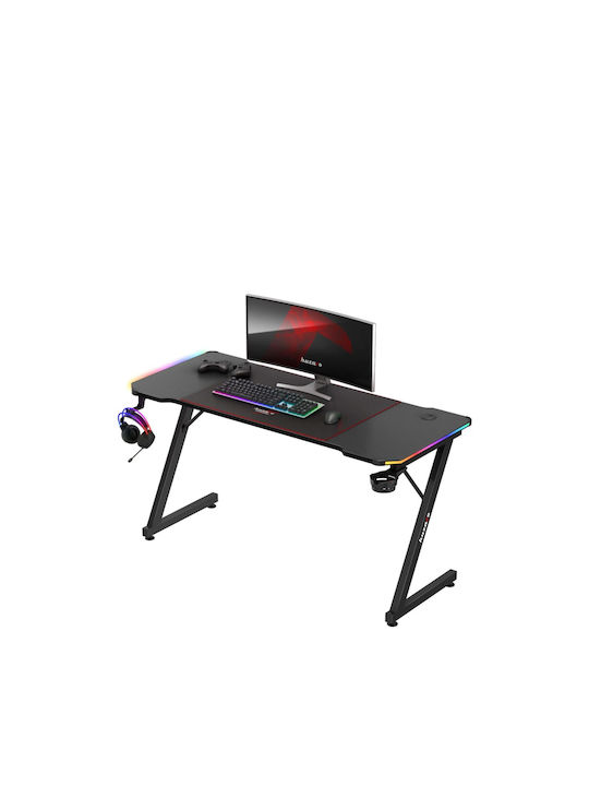 Γραφείο Hero 3.3 RGB Ξύλινο Μαύρο με LED 140x60x74εκ.