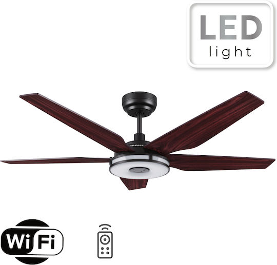 Telemax CES565SL Ceiling Fan 142cm With Light Brown / Black