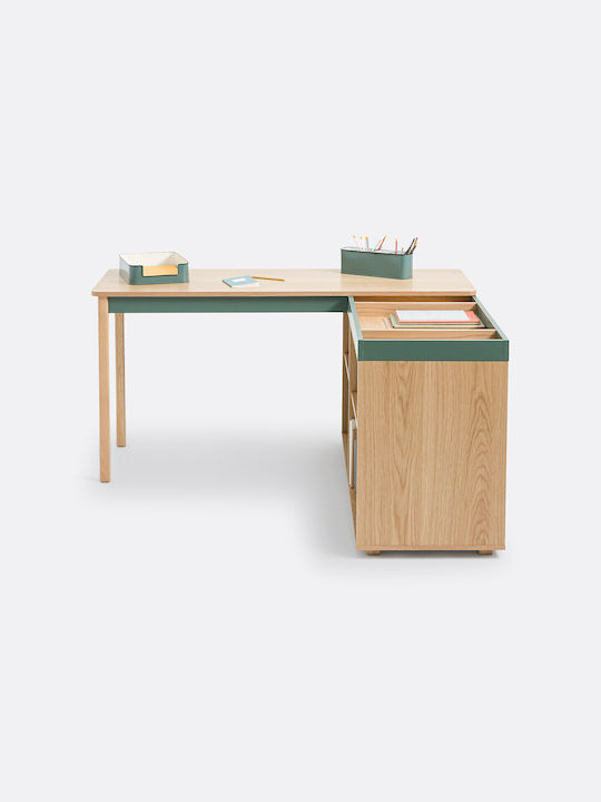 Corner Desk Wooden Green 150x140x76cm
