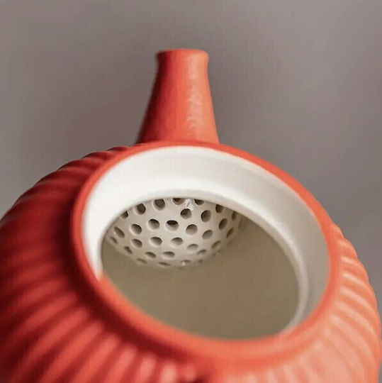 Teeset mit Tasse Keramik Rot 5Stück