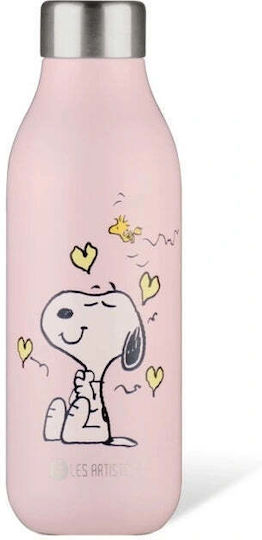 Les Artistes Παιδικό Παγούρι Θερμός Ανοξείδωτο Enjoy Snoopy Pink 500ml