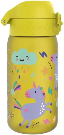 Ion8 Ion8 Kunststoff Kinder Trinkflasche Einhörner mit Stroh Gelb 350ml