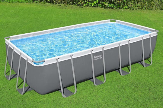 Басейн PVC 14.812л с Метална Рамка 549x274x122см Сив