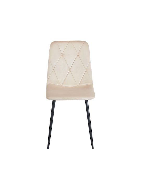 Eva Dining Room Velvet Chair Beige 66x47x67cm