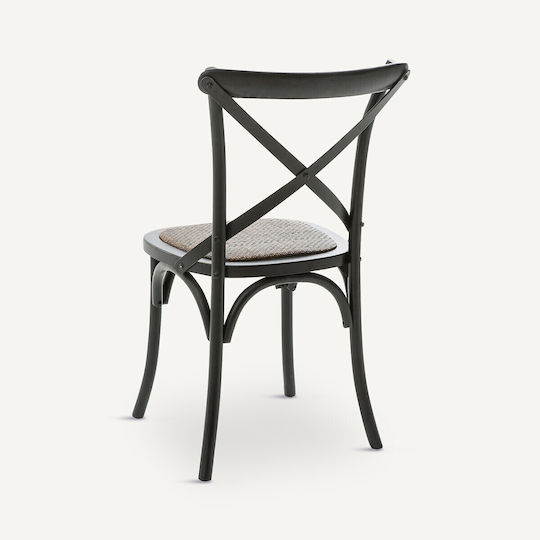 Humphrey Καρέκλες Καφενείου Ξύλινες Μαύρες 2τμχ 53x49x89εκ.